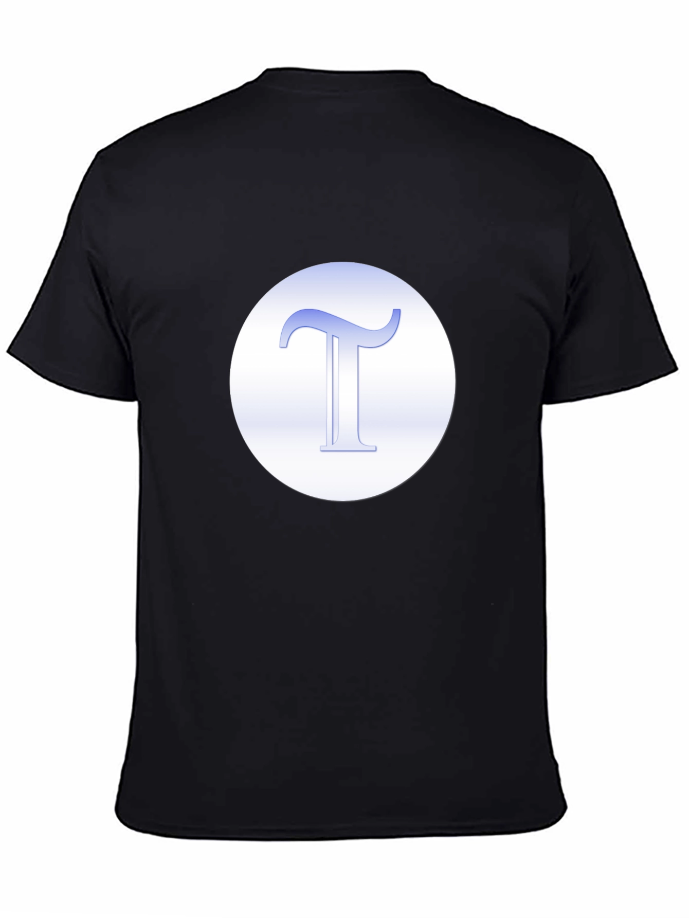 Black T-Shirt with Blue Letter Graphic