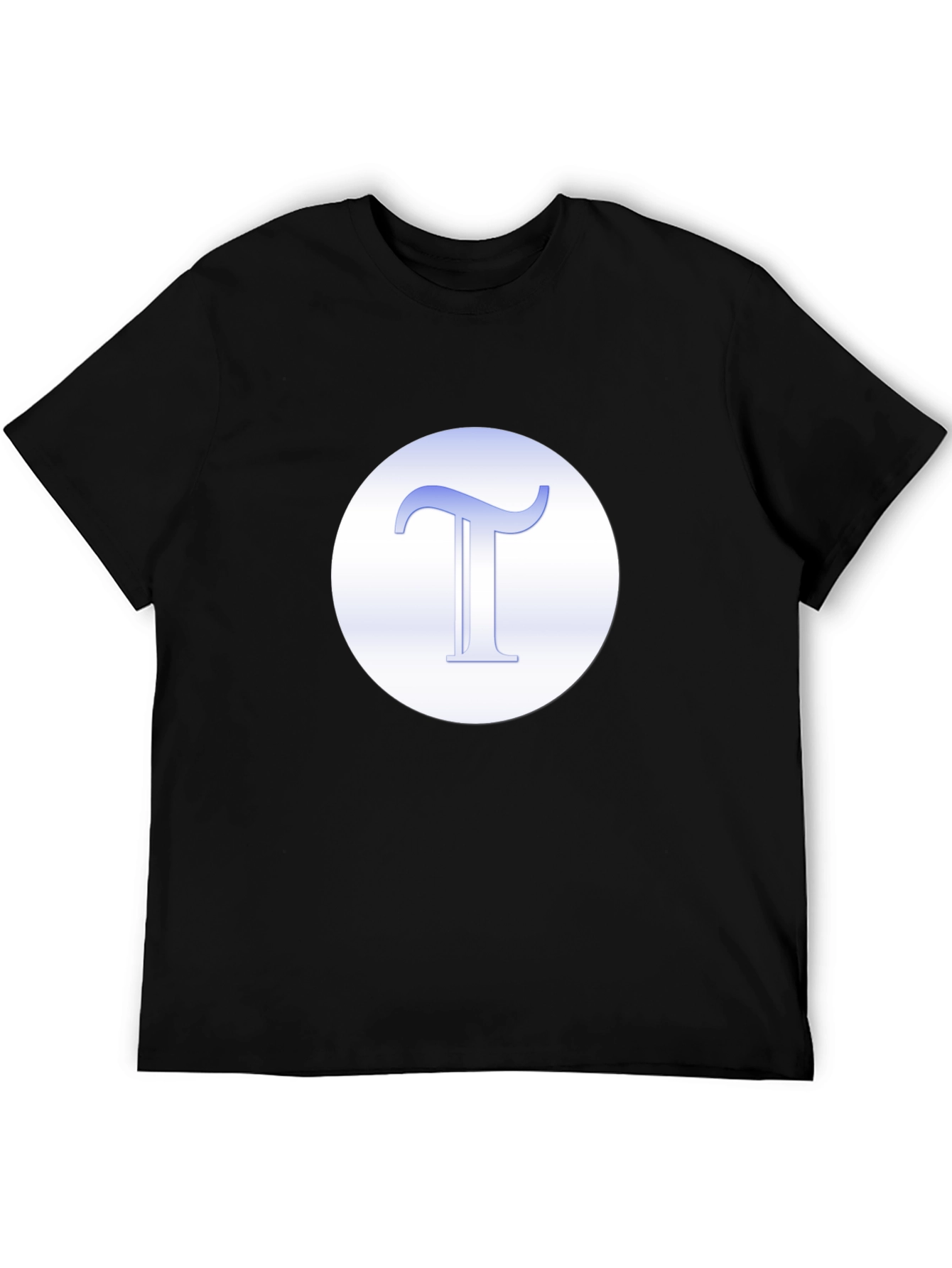 Black T-Shirt with Blue Letter Graphic