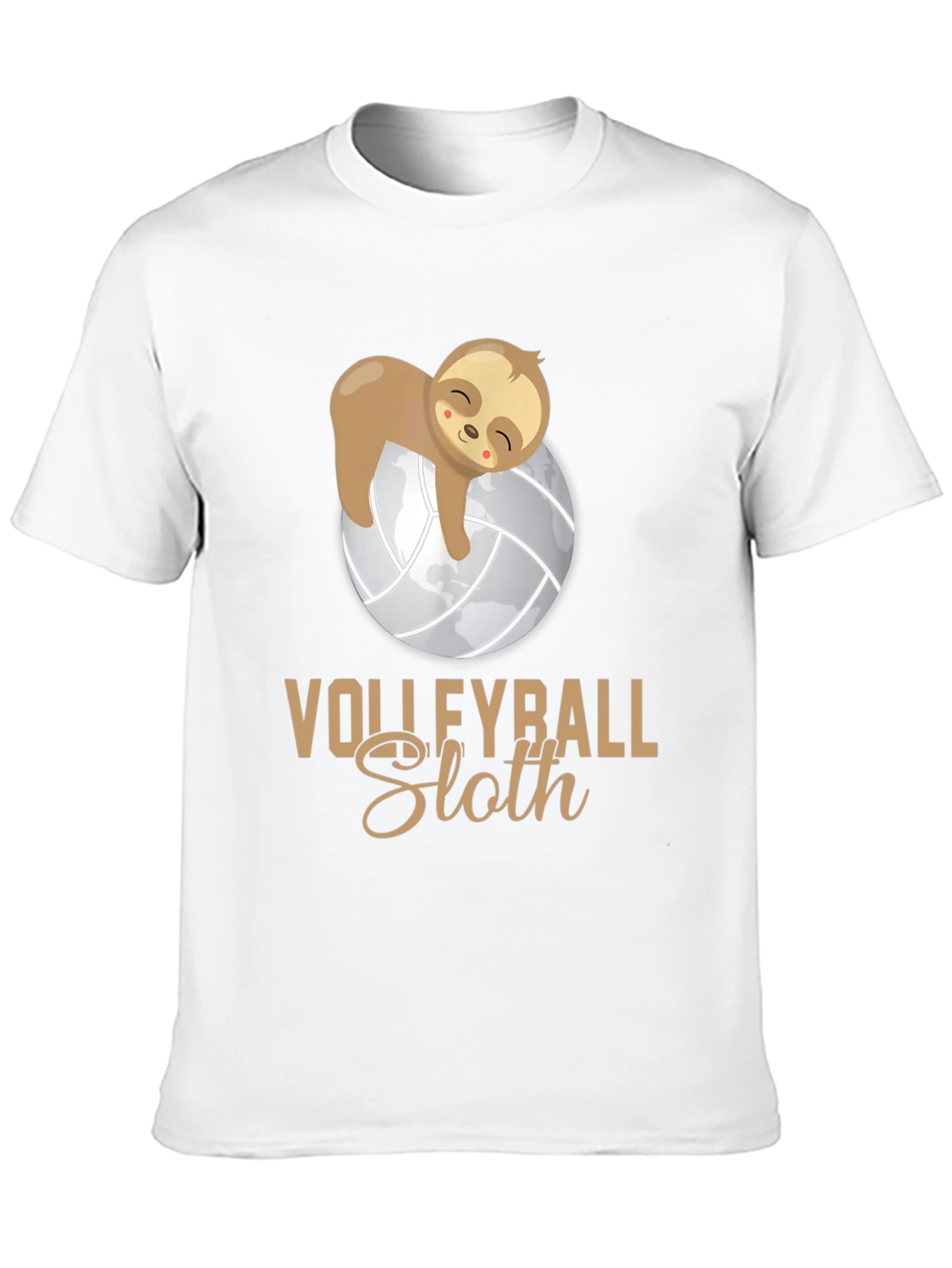 Volleyball Sloth Graphic T-Shirt - Casual & Comfortable