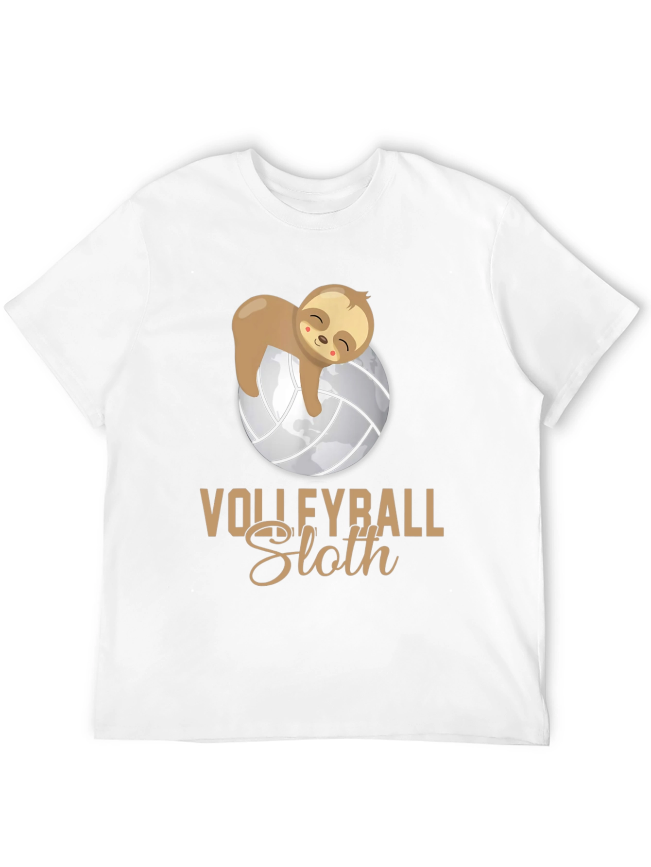 Volleyball Sloth Graphic T-Shirt - Casual & Comfortable