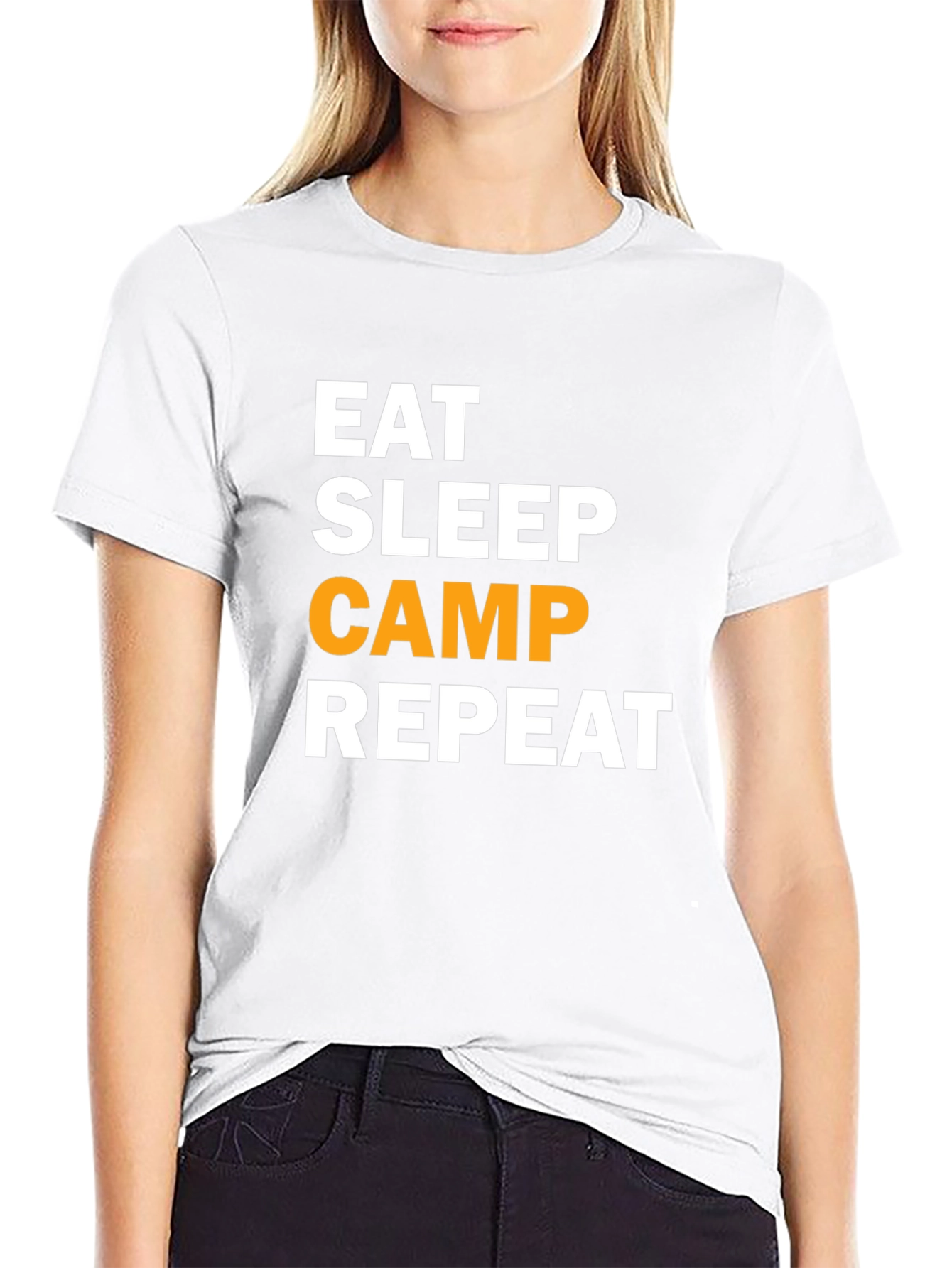 Eat Sleep Camp Repeat Black T-Shirt