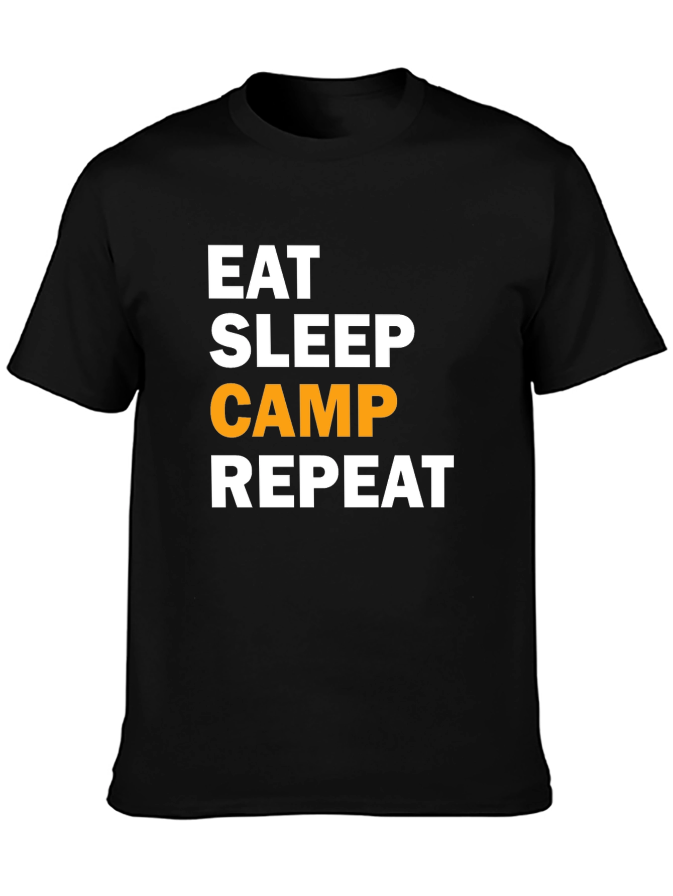 Eat Sleep Camp Repeat Black T-Shirt