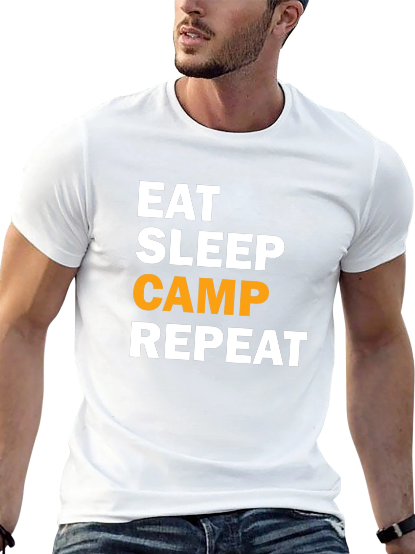 Eat Sleep Camp Repeat Black T-Shirt