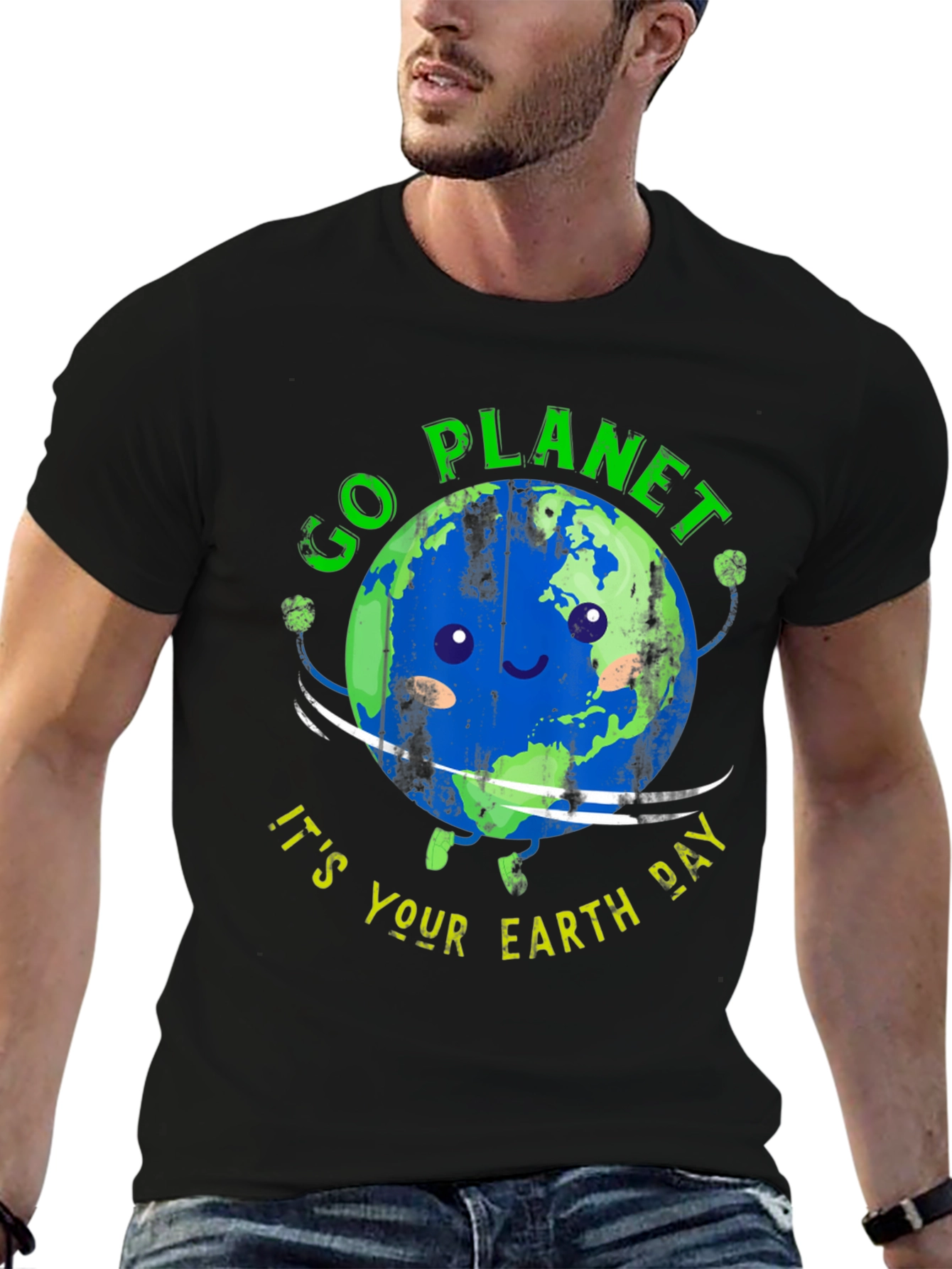 Go Planet! Earth Day Graphic Tee - Black