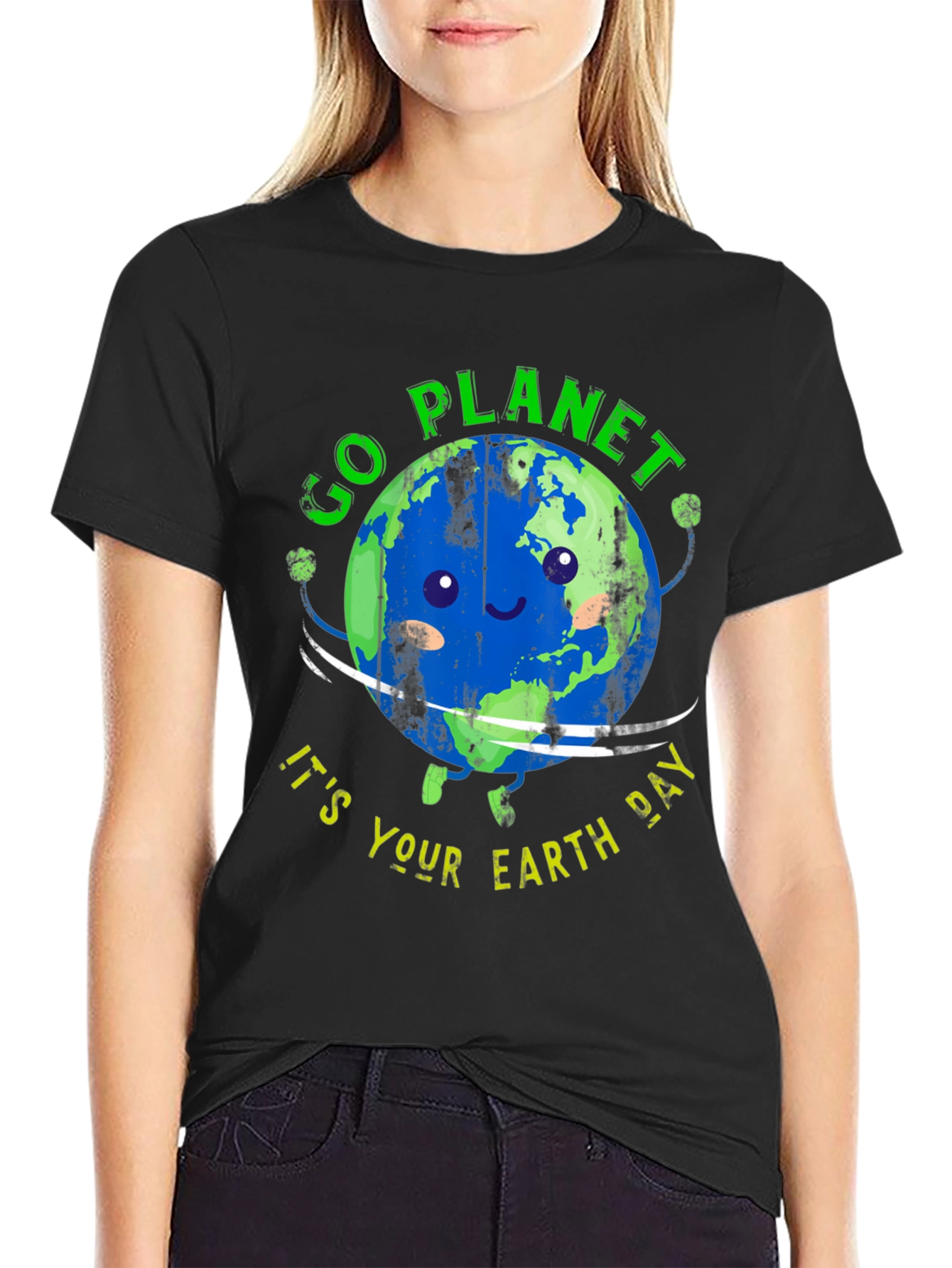 Go Planet! Earth Day Graphic Tee - Black