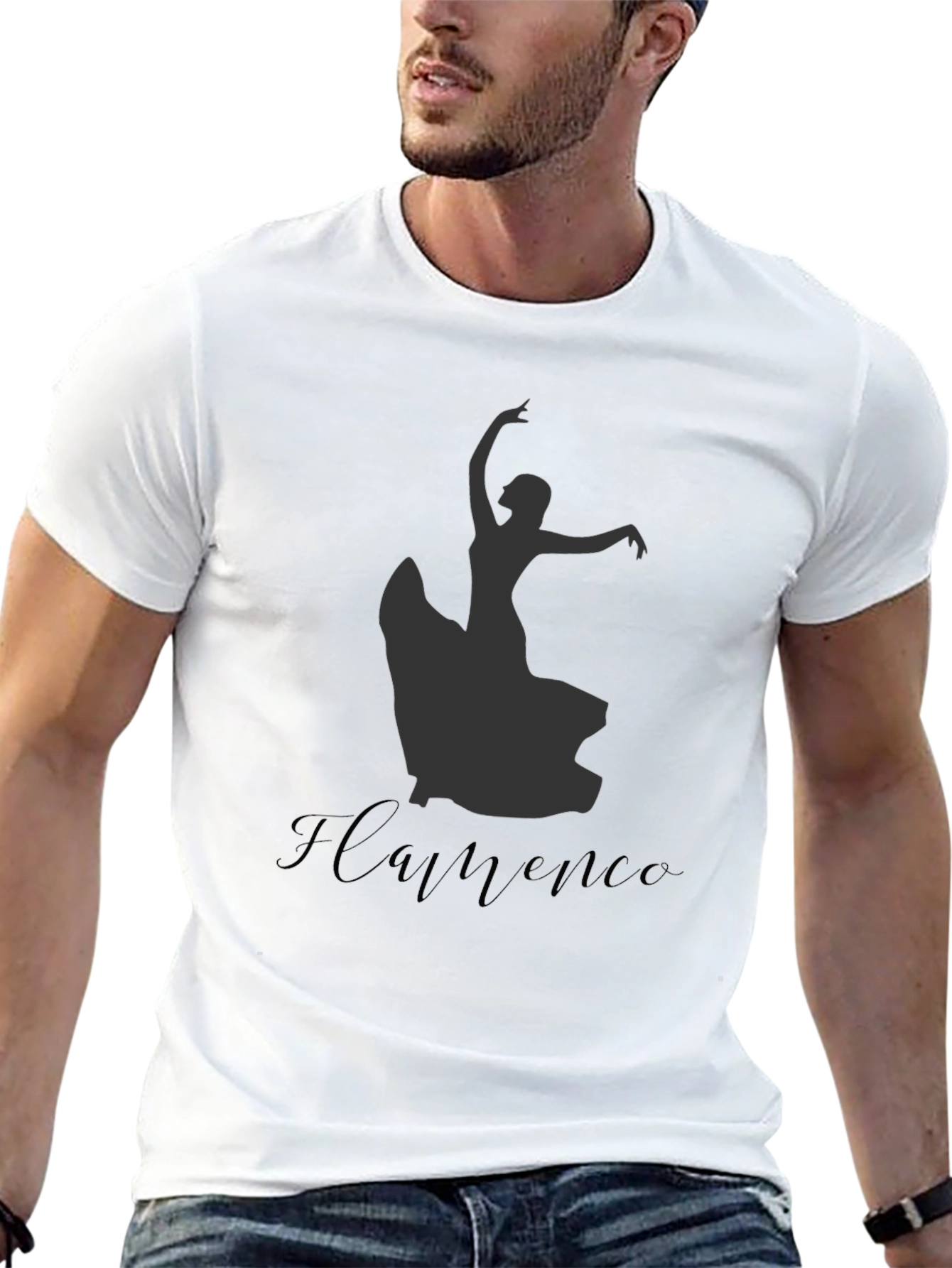 Flamenco Dancer Graphic Tee - Stylish Black T-Shirt