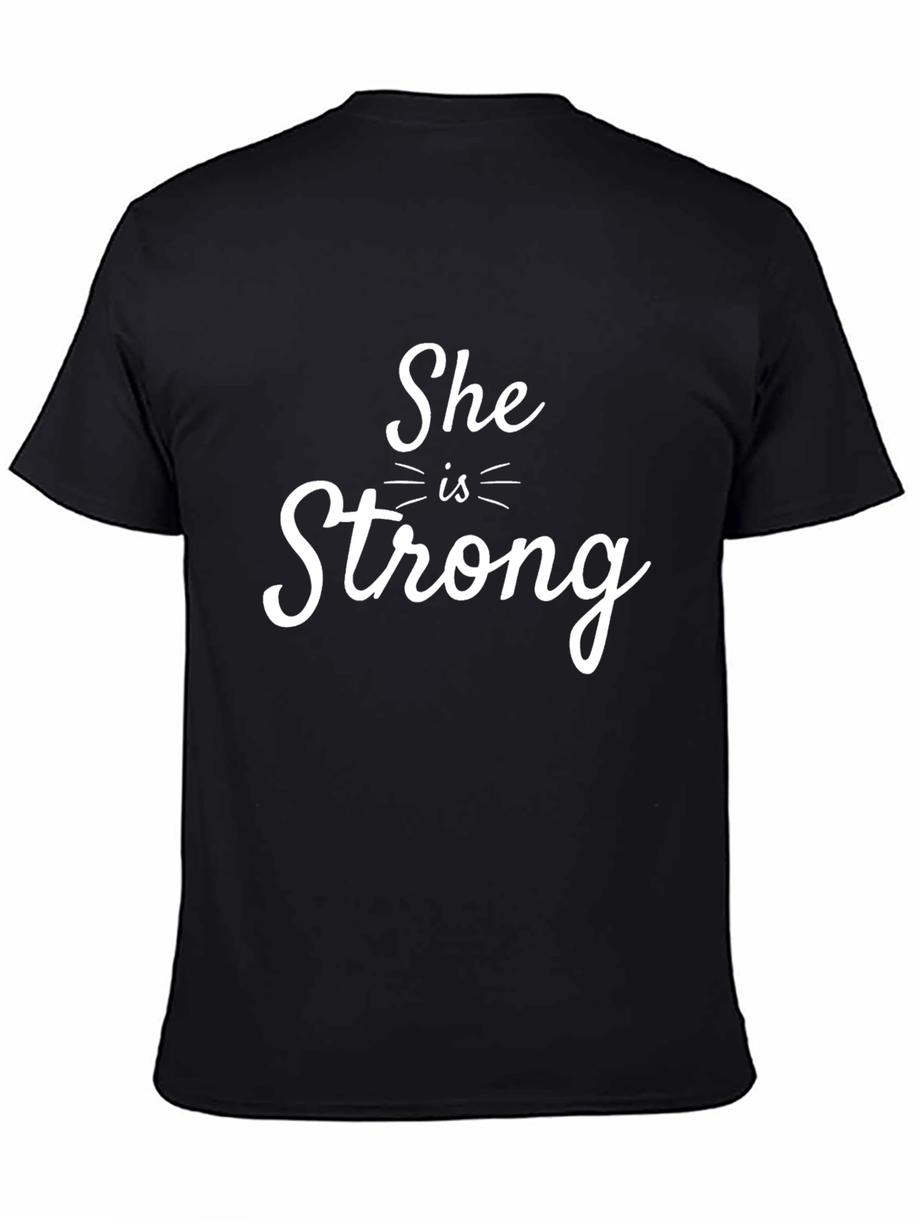 She Is Strong Graphic Tee - Black Cotton T-Shirt