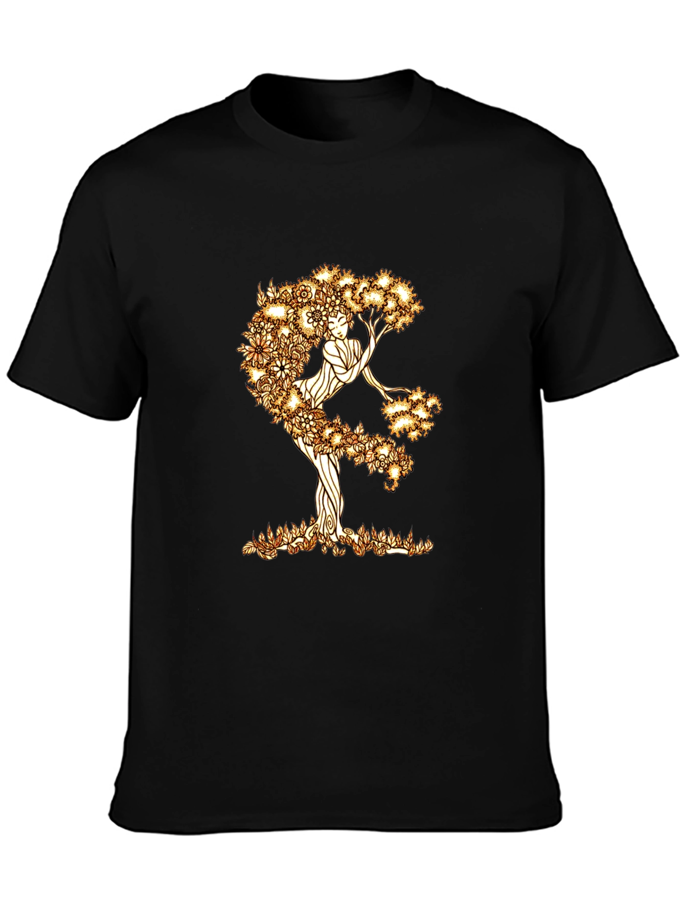 Nature Woman Graphic Tee - Black Cotton Blend
