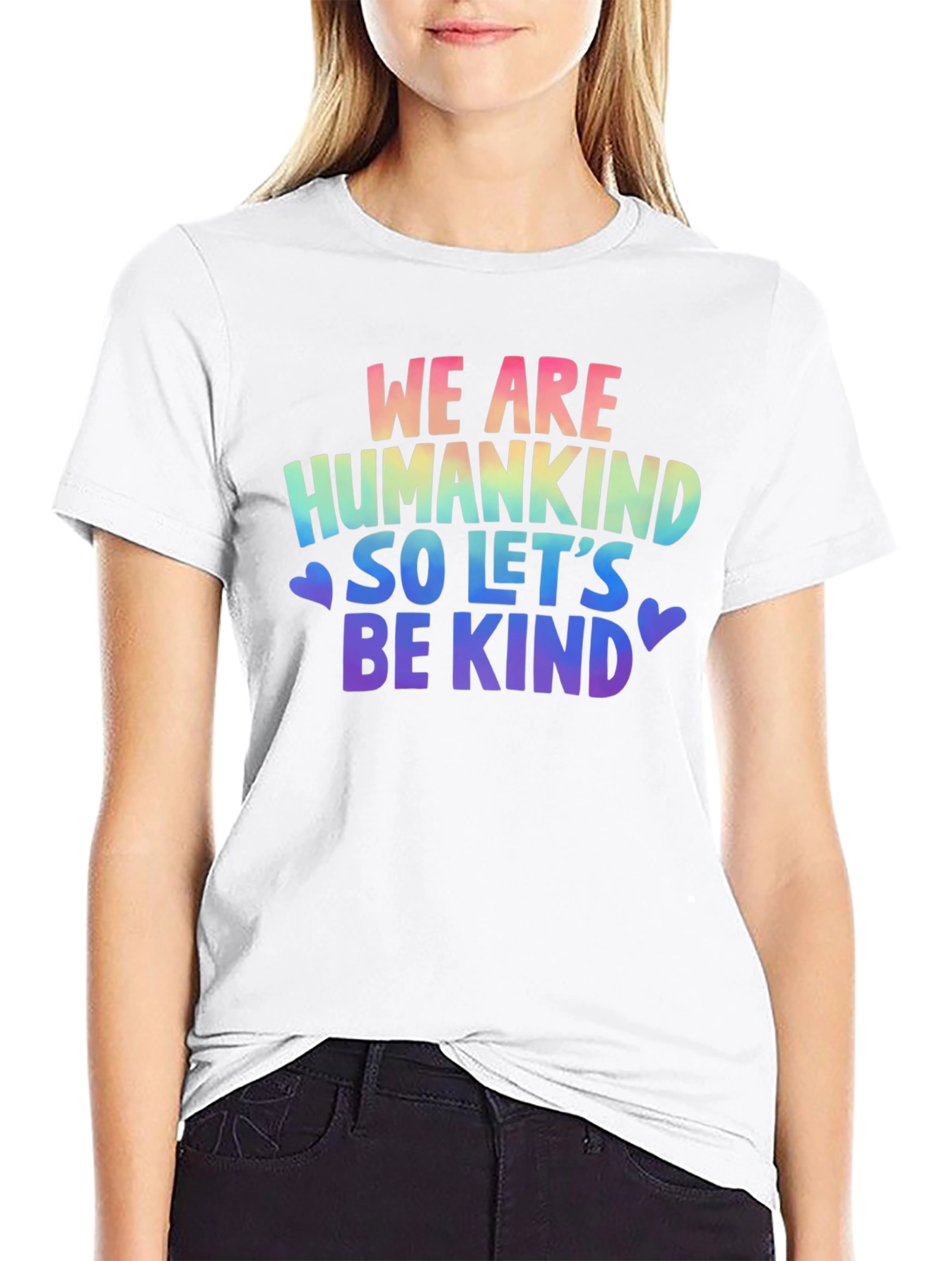 Be Kind T-Shirt: Rainbow Humankind Graphic Tee