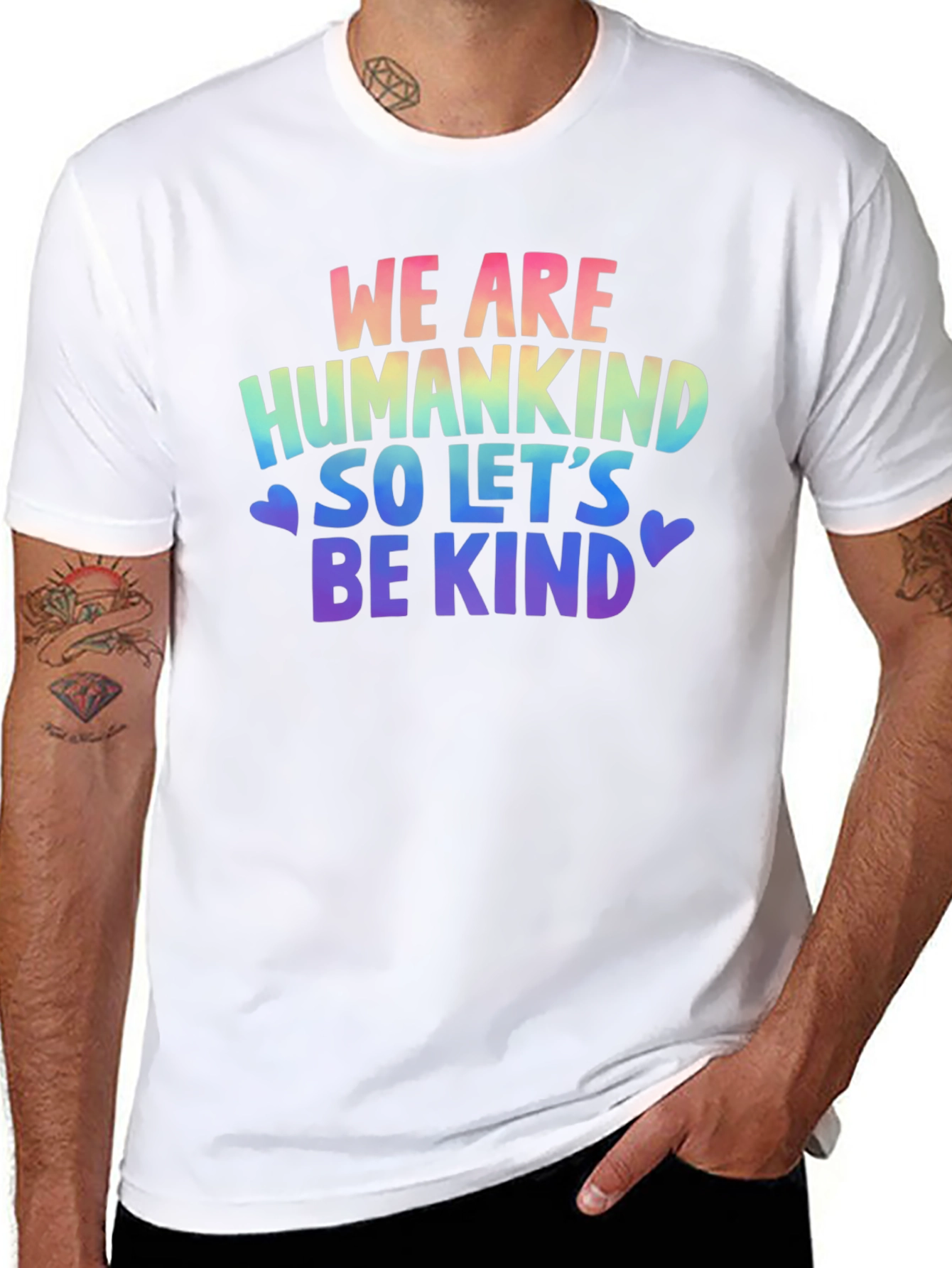 Be Kind T-Shirt: Rainbow Humankind Graphic Tee