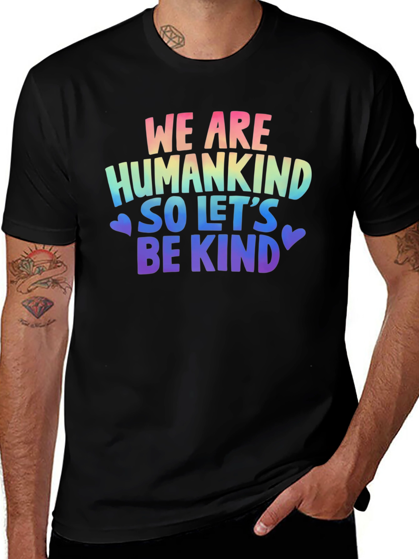 Be Kind T-Shirt: Rainbow Humankind Graphic Tee