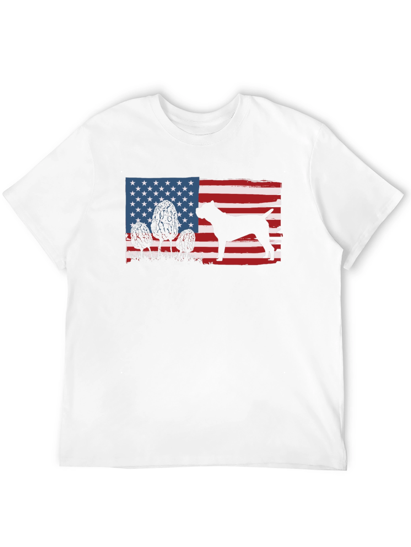 American Flag Dog Silhouette T-Shirt