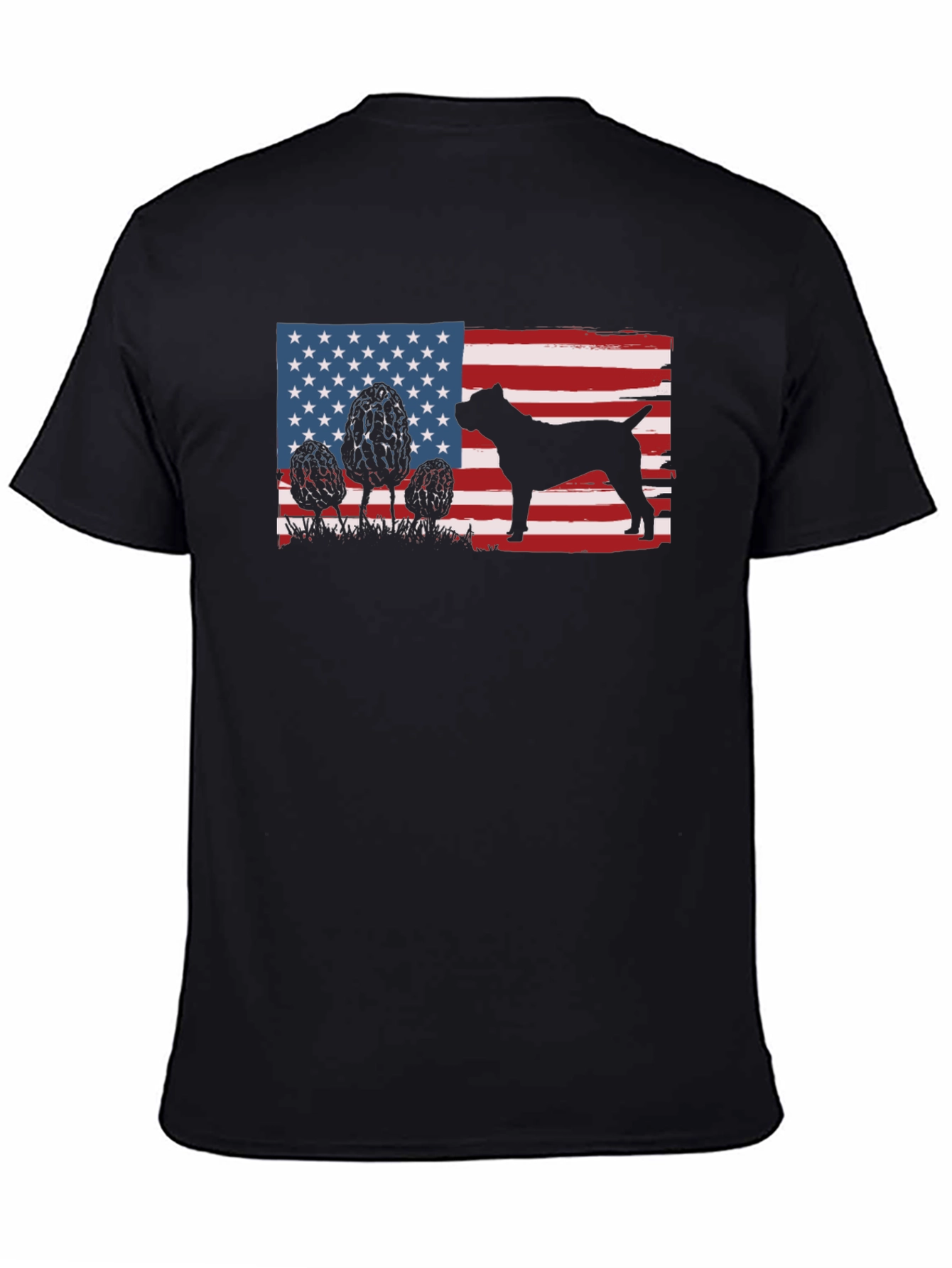American Flag Dog Silhouette T-Shirt