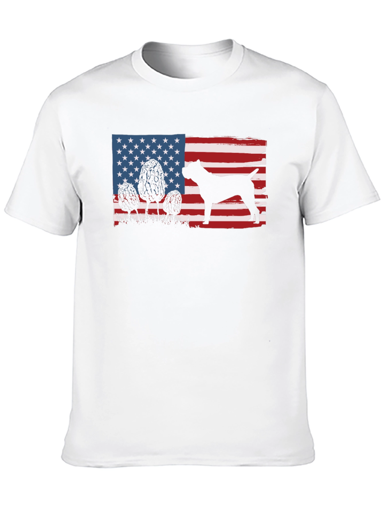 American Flag Dog Silhouette T-Shirt