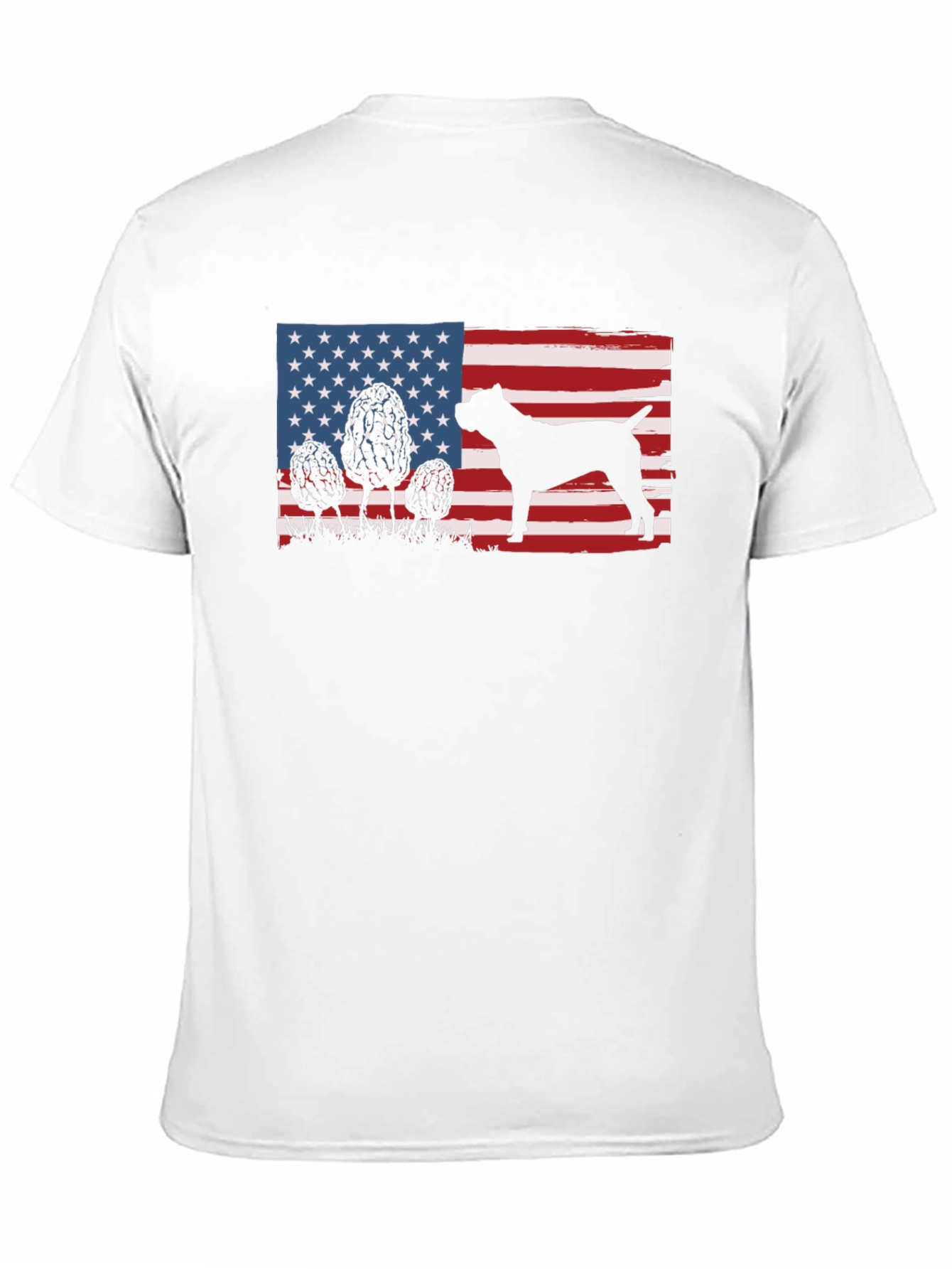 American Flag Dog Silhouette T-Shirt