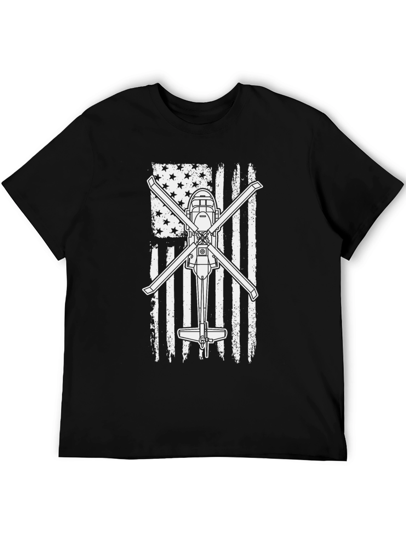 Helicopter American Flag Graphic Tee