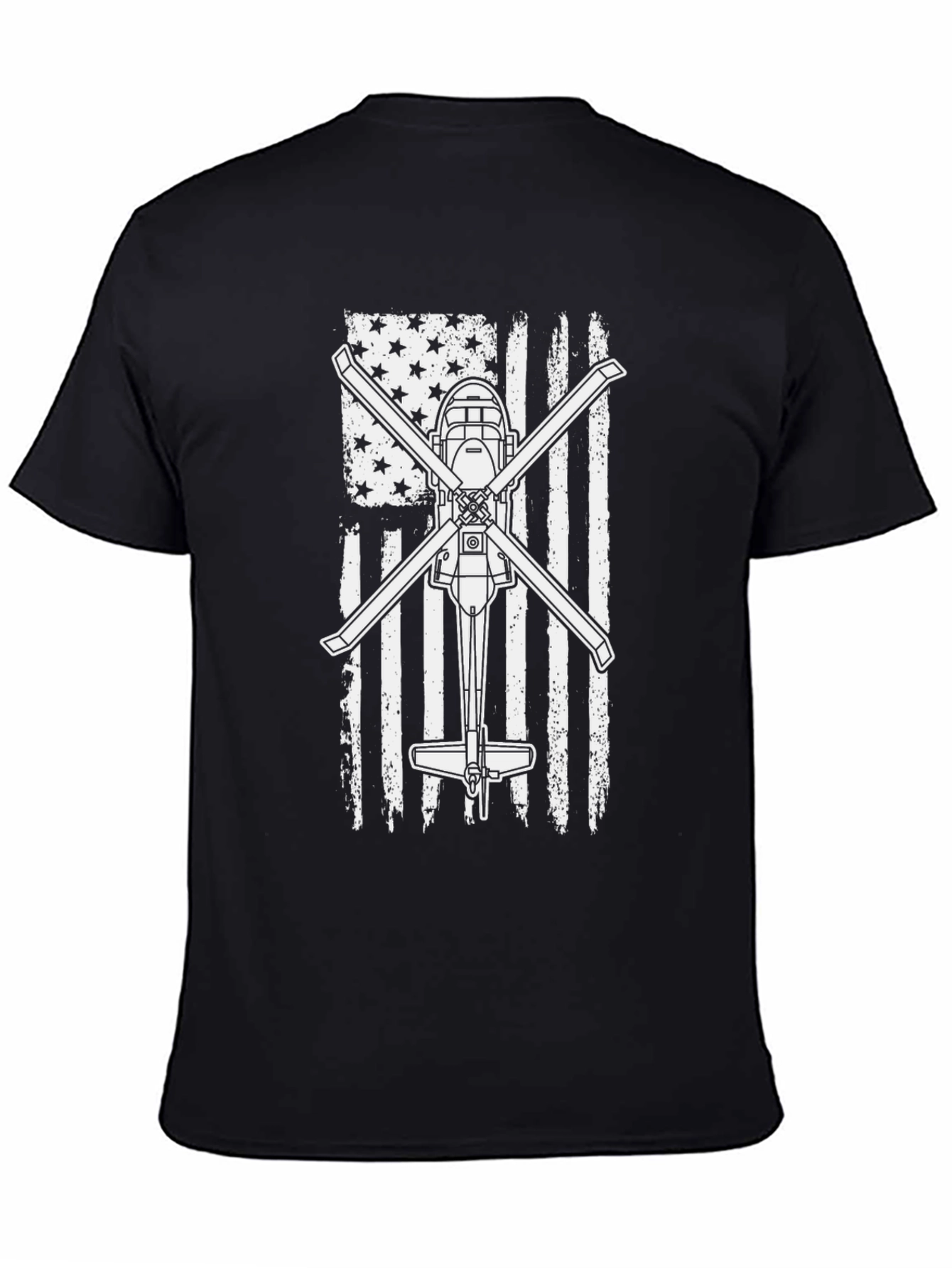 Helicopter American Flag Graphic Tee