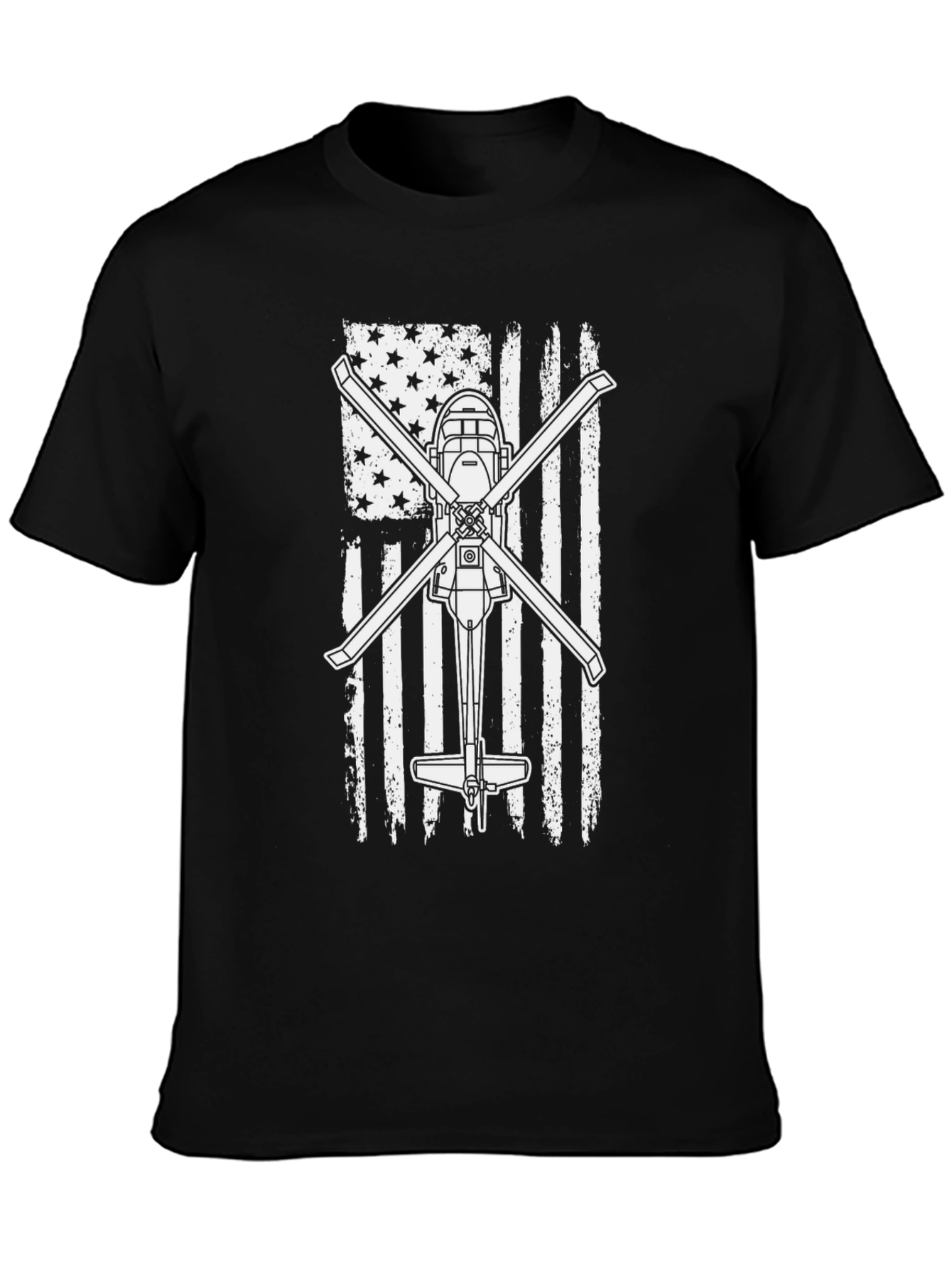 Helicopter American Flag Graphic Tee