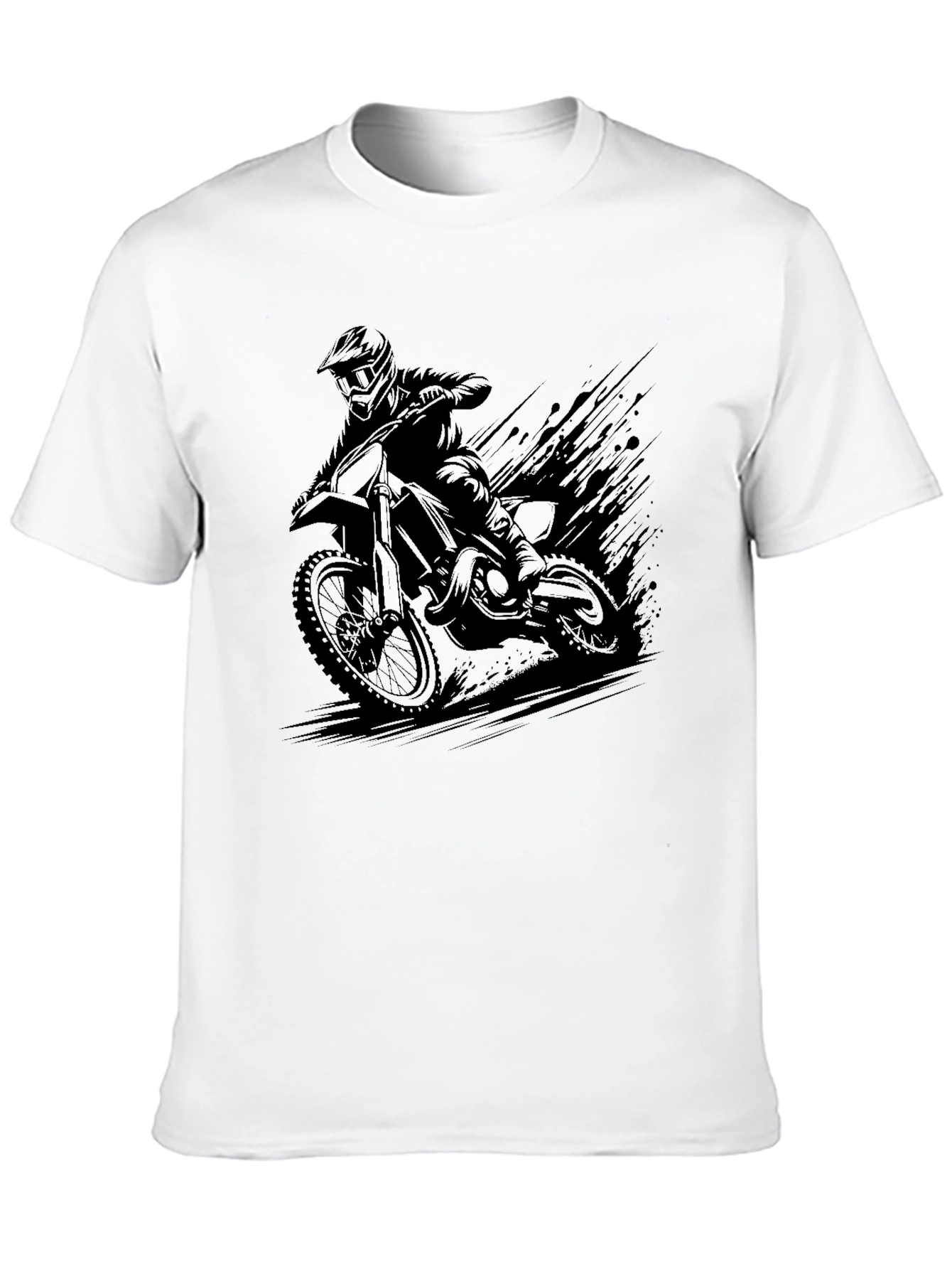Mens Black Motocross Rider Graphic Tee