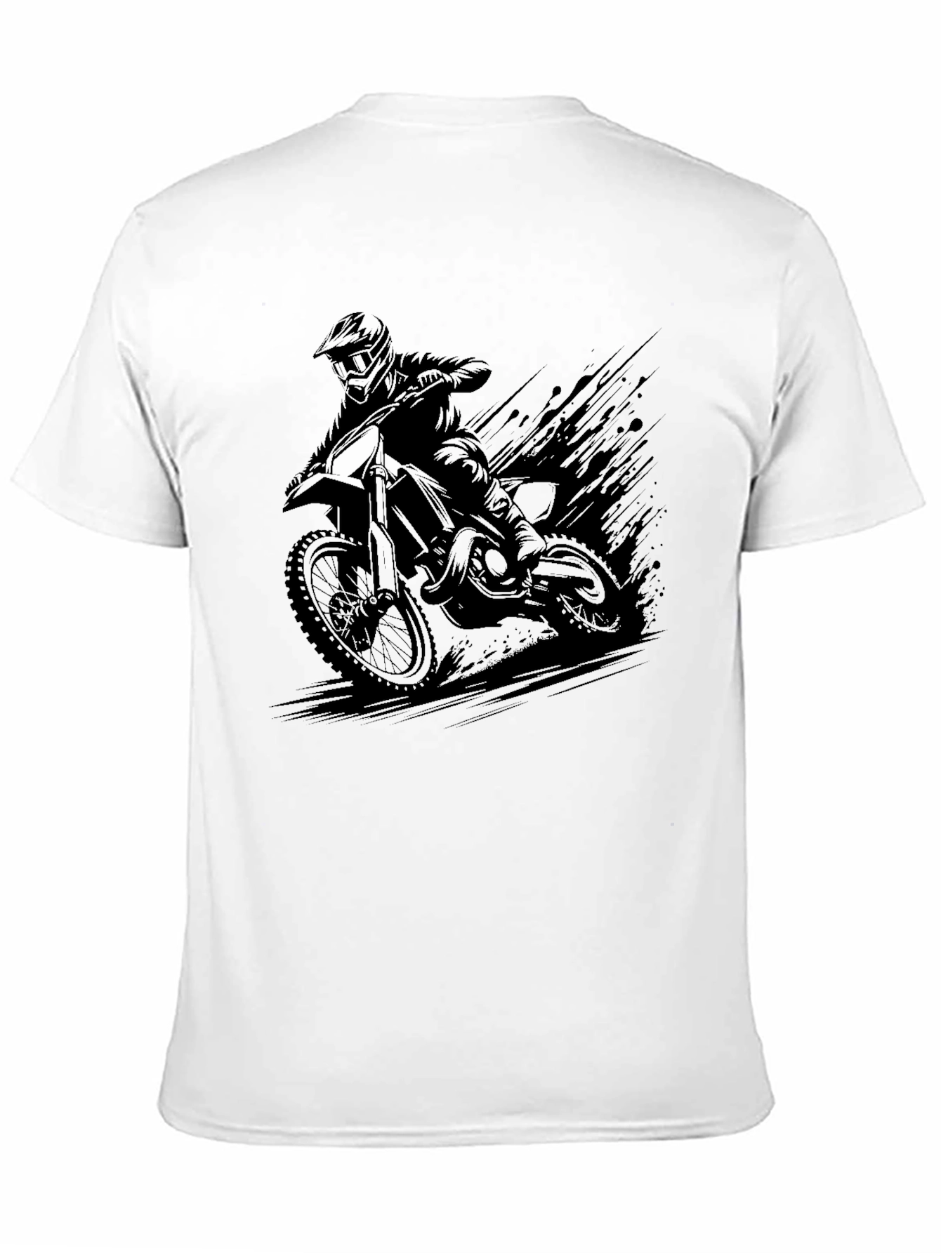 Mens Black Motocross Rider Graphic Tee