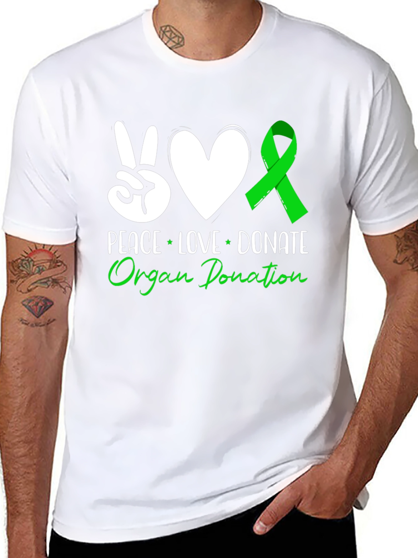 Peace Love Donate Organ Donation T-Shirt