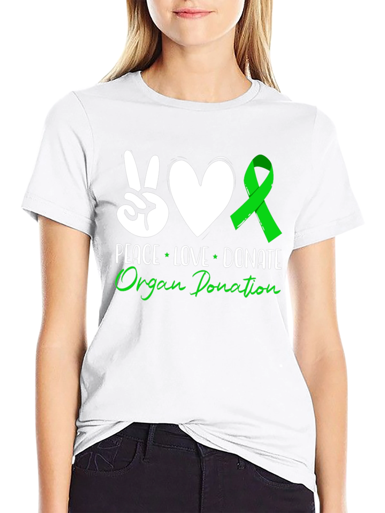 Peace Love Donate Organ Donation T-Shirt