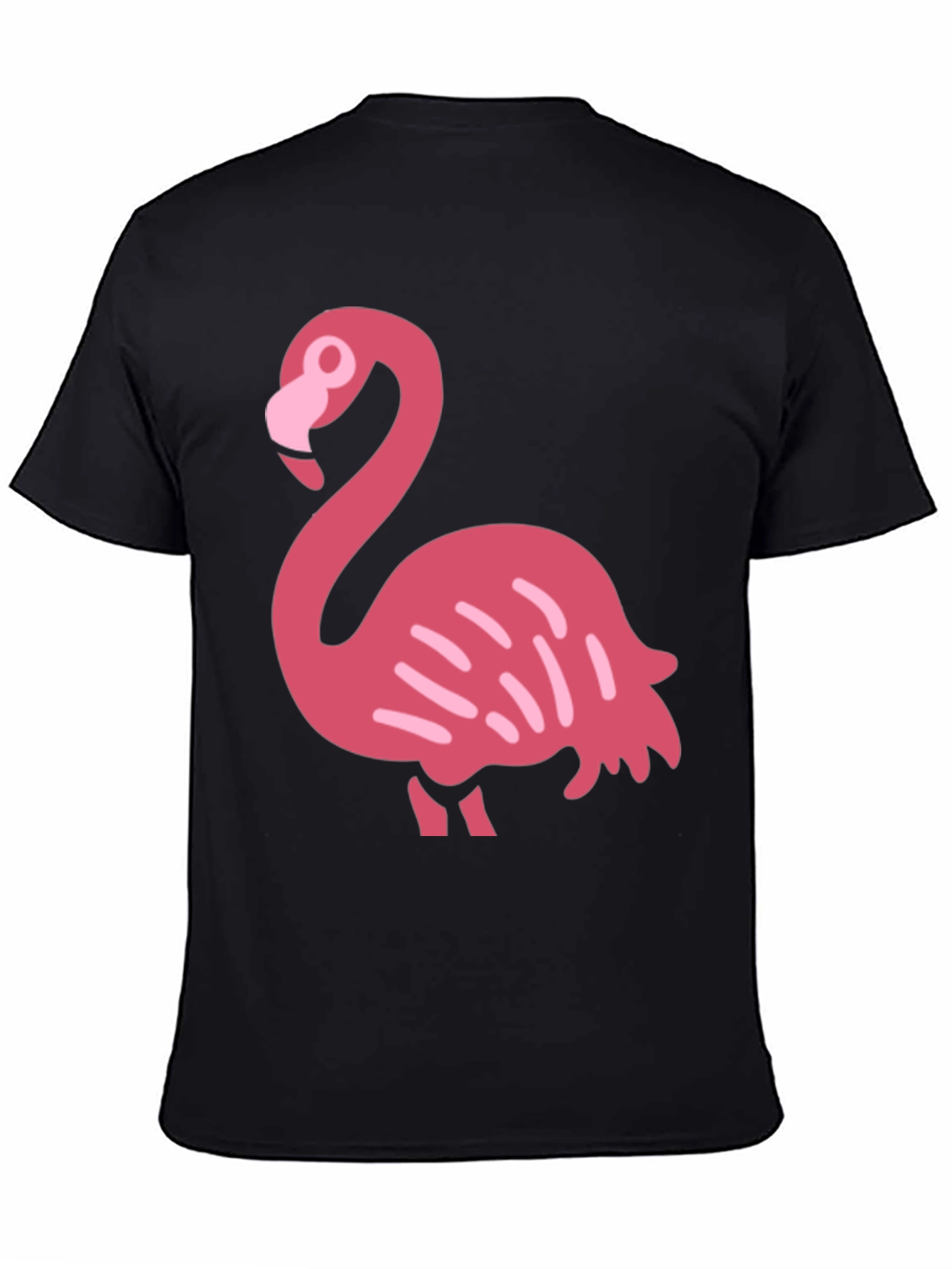 Fun Flamingo Graphic Tee - Black Cotton T-Shirt