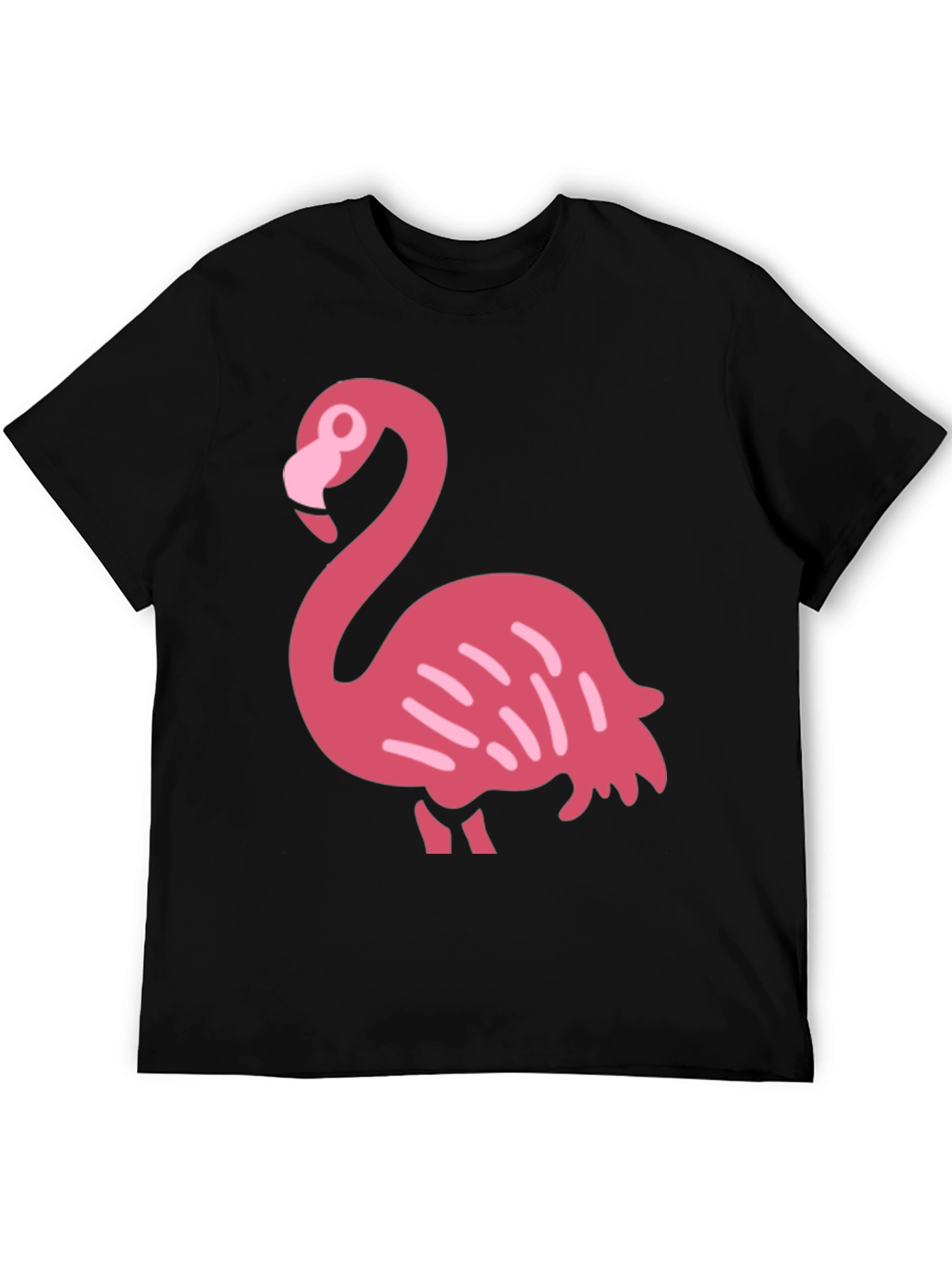 Fun Flamingo Graphic Tee - Black Cotton T-Shirt