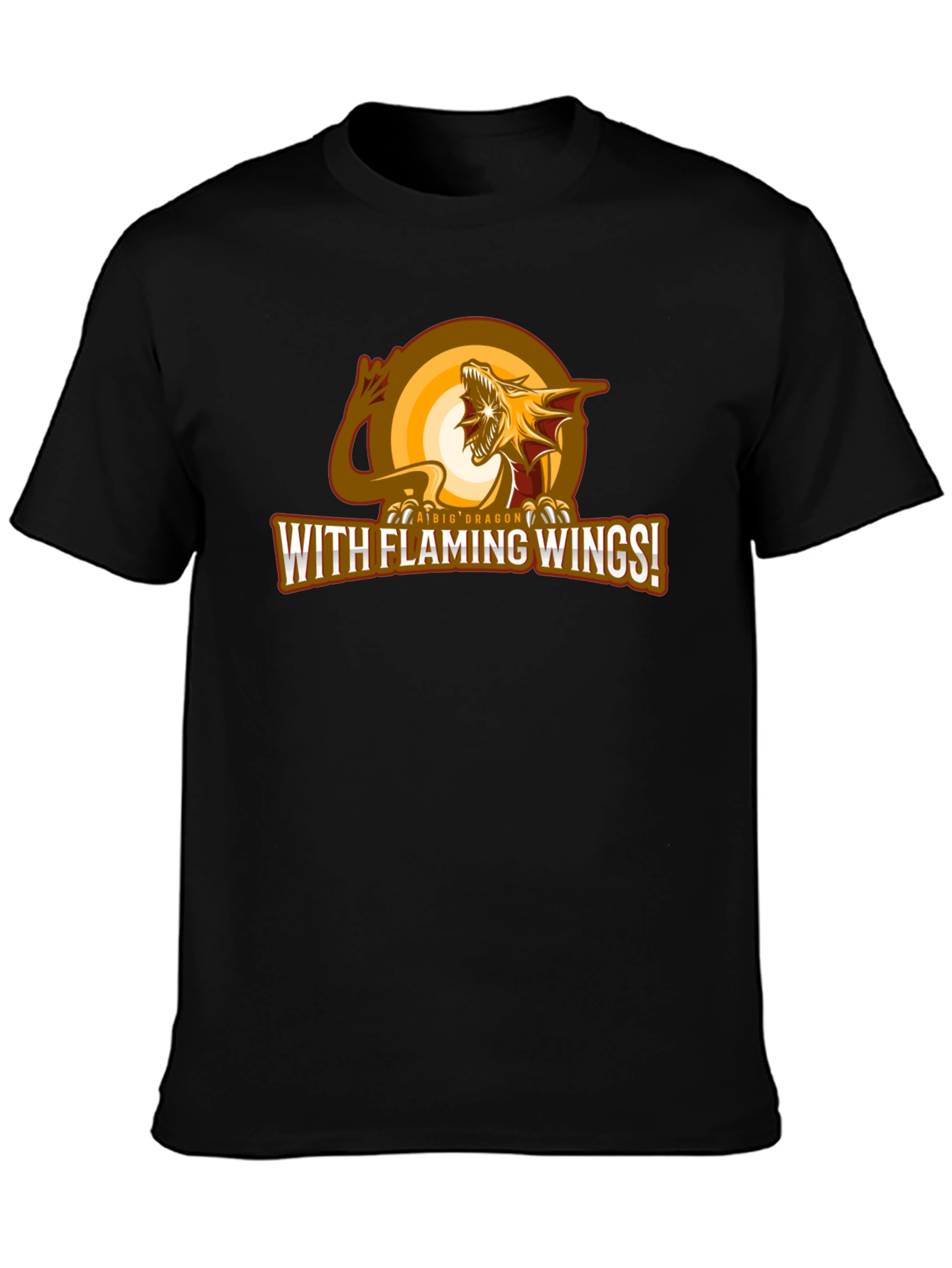 Epic Dragon With Flaming Wings! Graphic Tee