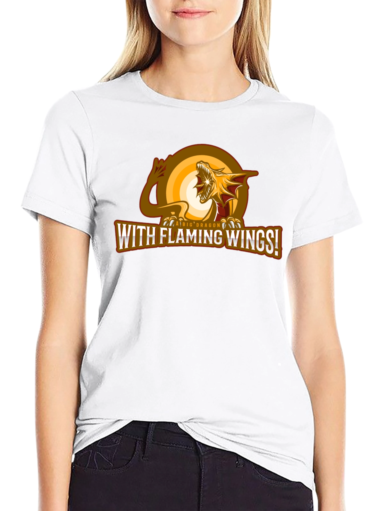 Epic Dragon With Flaming Wings! Graphic Tee