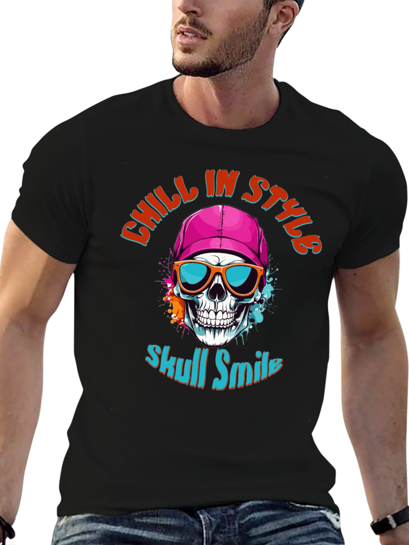 Skull Smile Graphic T-Shirt: Chill in Style