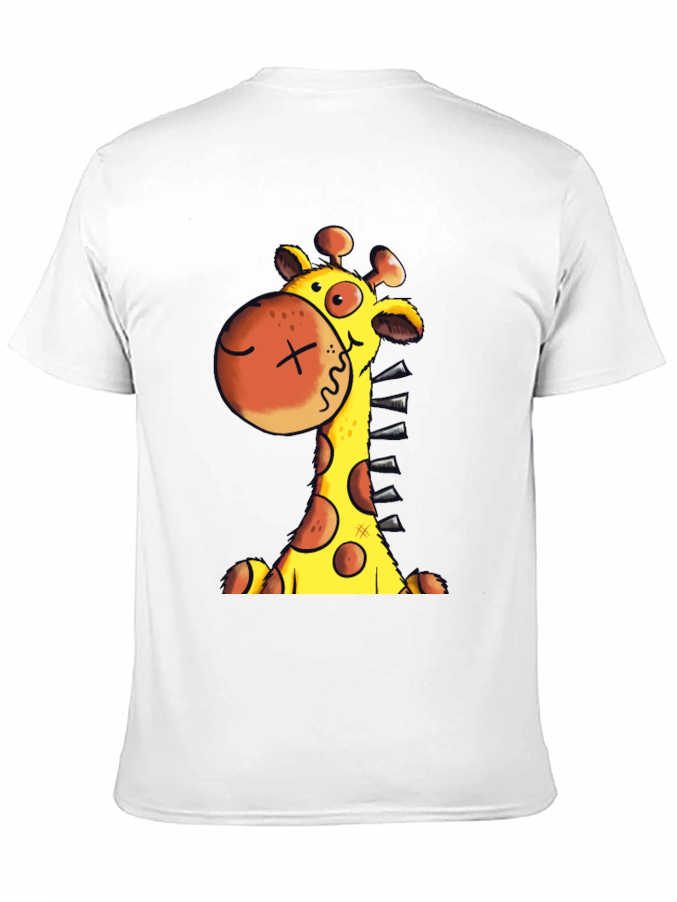 Cartoon Giraffe Graphic T-Shirt - Unisex Black Tee