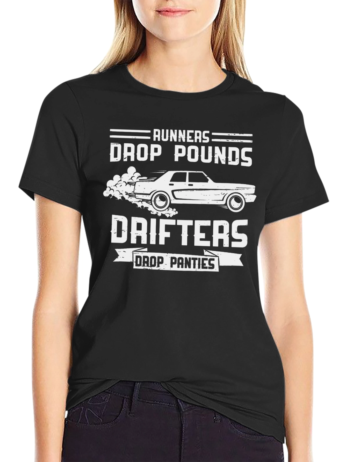 Runners vs. Drifters Graphic T-Shirt - Black Cotton Tee