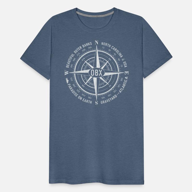 OBX Nautical Compass Outer Banks Vintage White