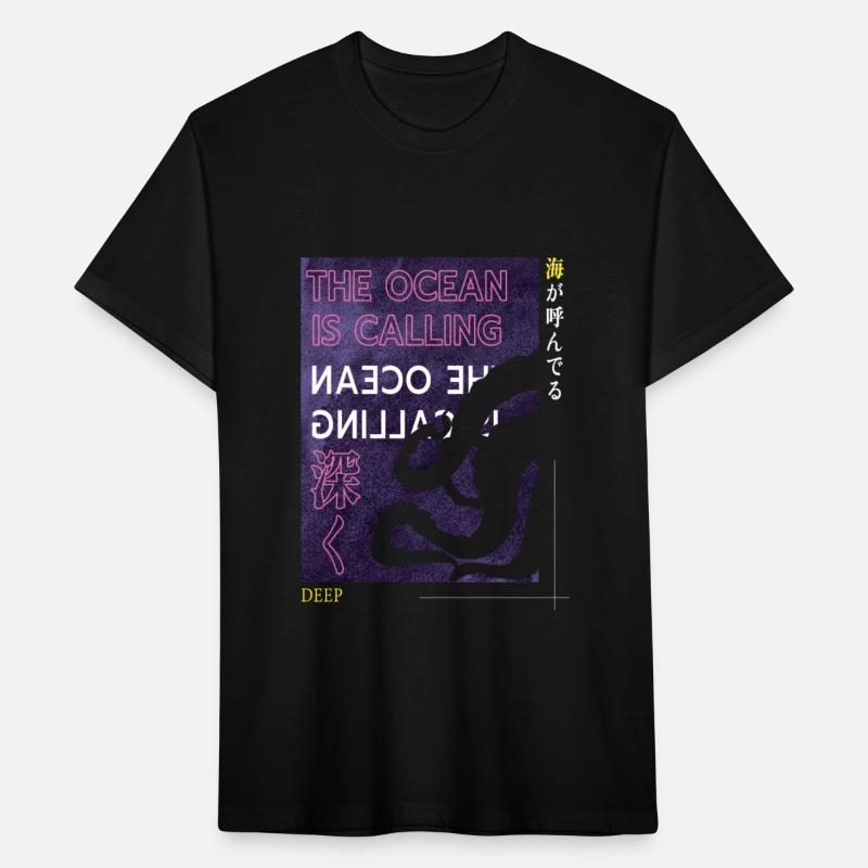 Ocean Calling Japanese Street Graphic T-shirt
