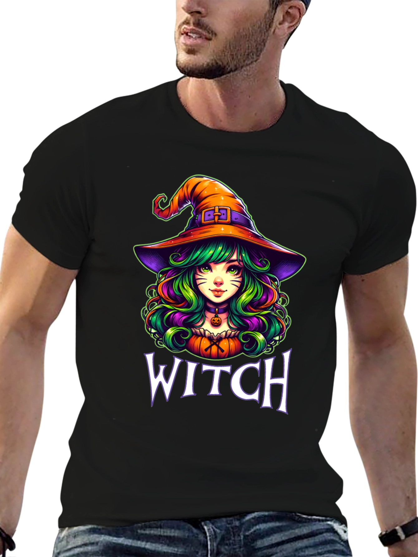 Witch Graphic T-Shirt Halloween Apparel