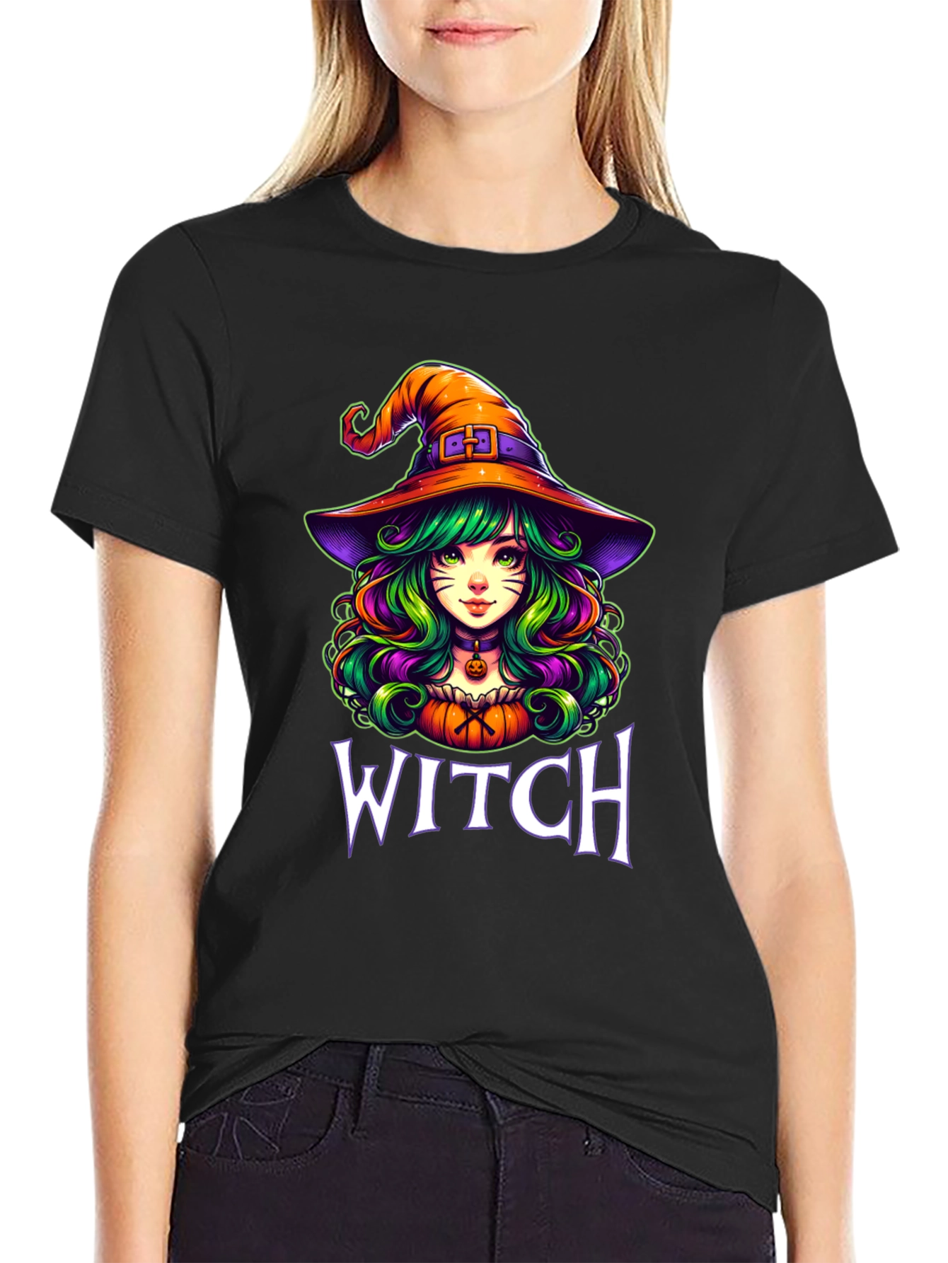 Witch Graphic T-Shirt Halloween Apparel