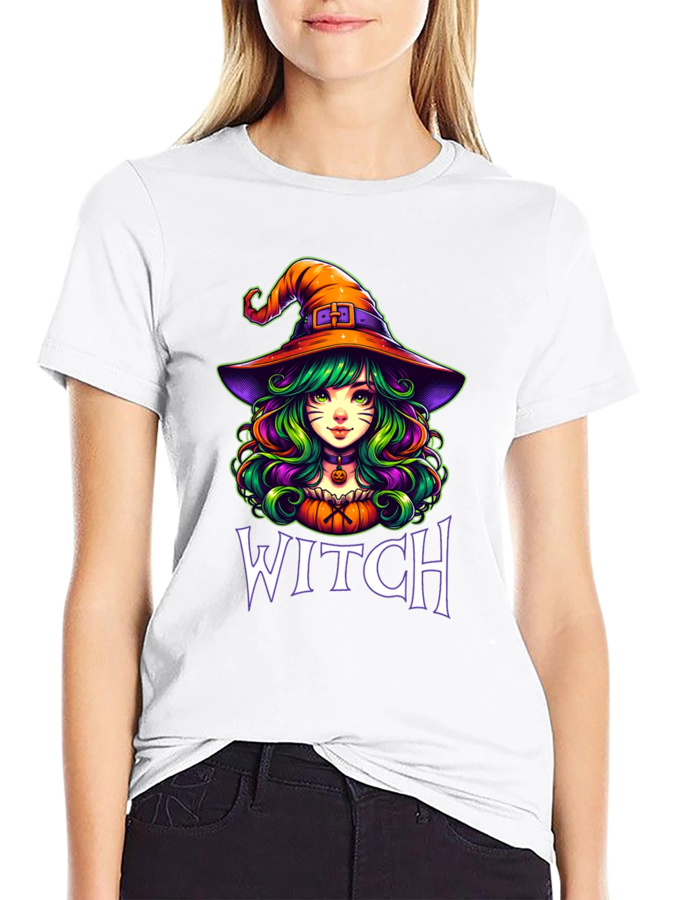 Witch Graphic T-Shirt Halloween Apparel