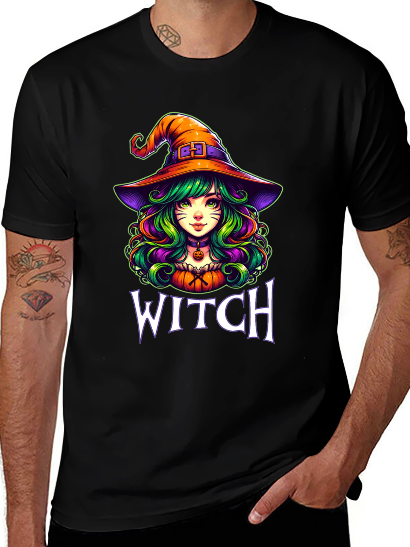 Witch Graphic T-Shirt Halloween Apparel