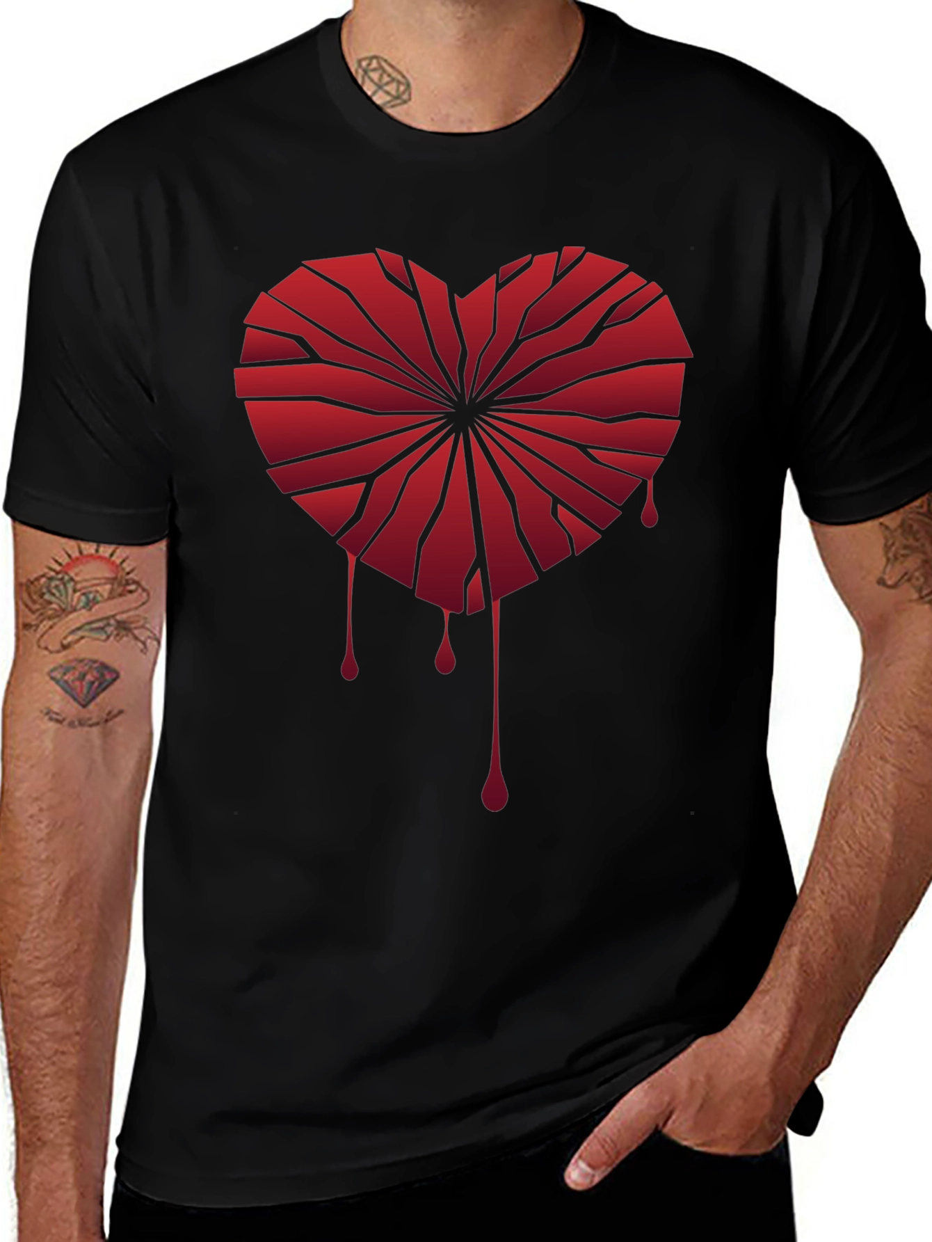 Broken Heart Graphic Tee - Edgy Style
