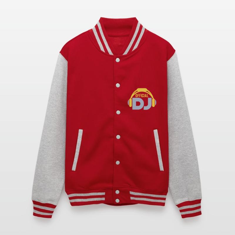 Official DJ headphones music party text lettering