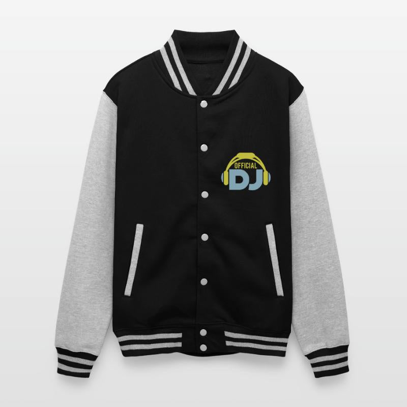 Official DJ headphones music party text lettering