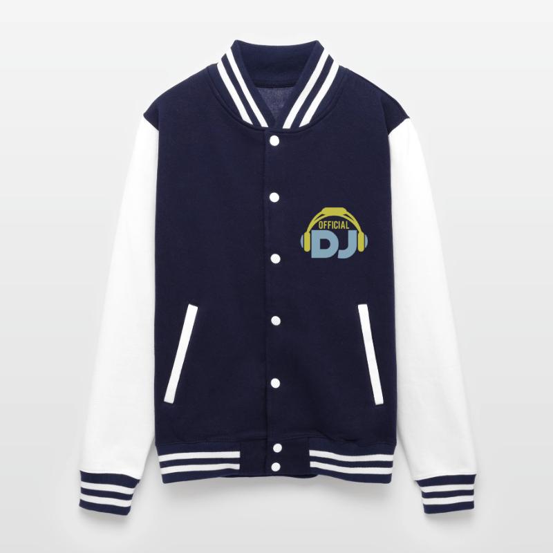 Official DJ headphones music party text lettering