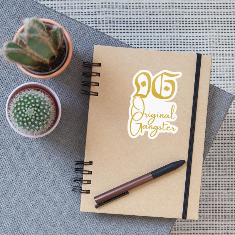 O.G. Original Gangster (Gold gothic & cursive font