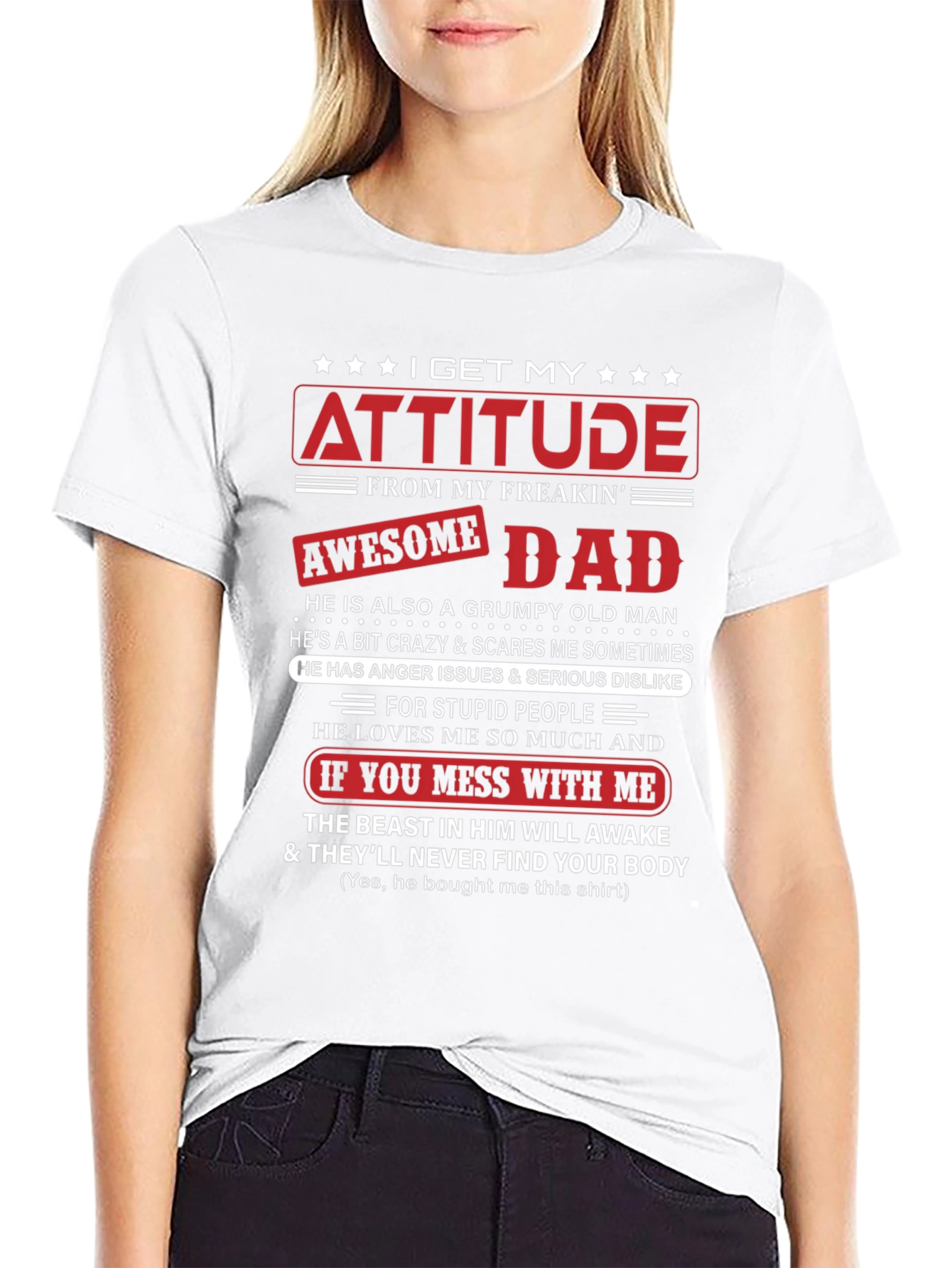 Attitude Awesome Dad Graphic T-Shirt