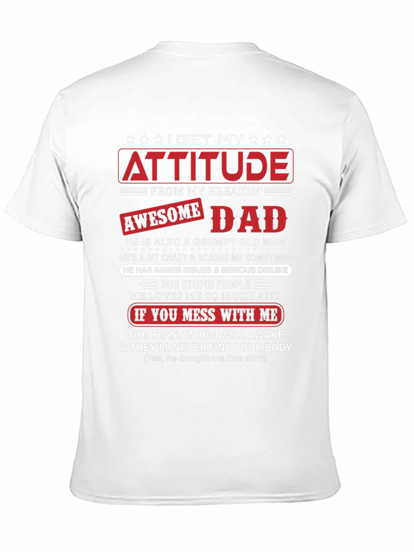 Attitude Awesome Dad Graphic T-Shirt
