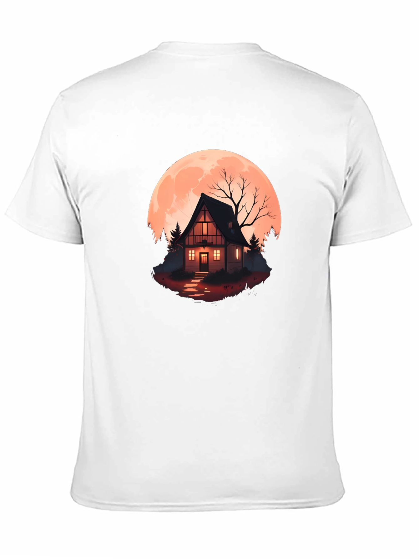 Haunted Cabin Moon Graphic Tee