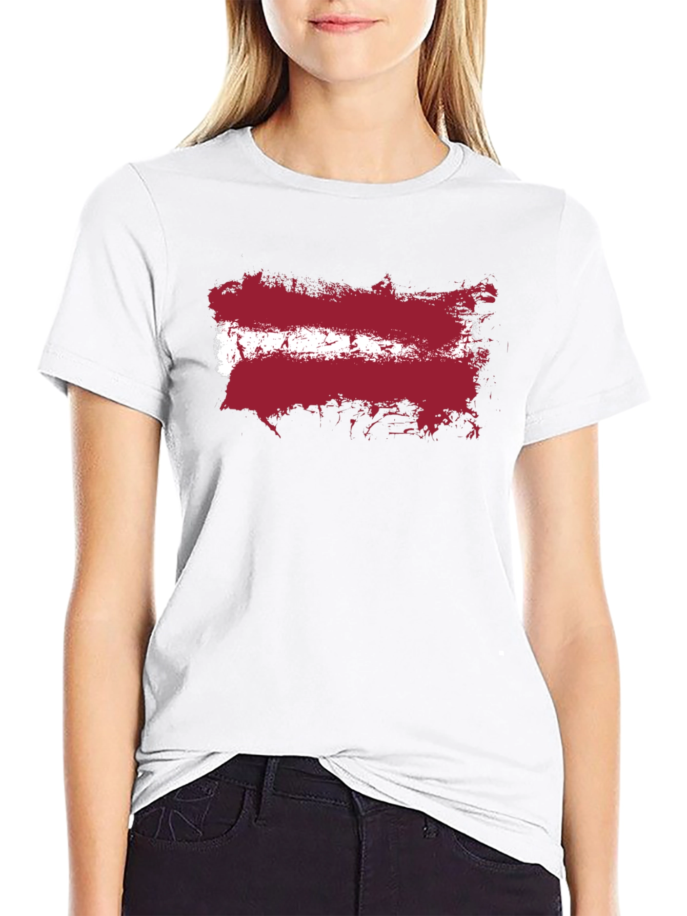 Latvia Flag T-Shirt - Grunge Style Black Tee