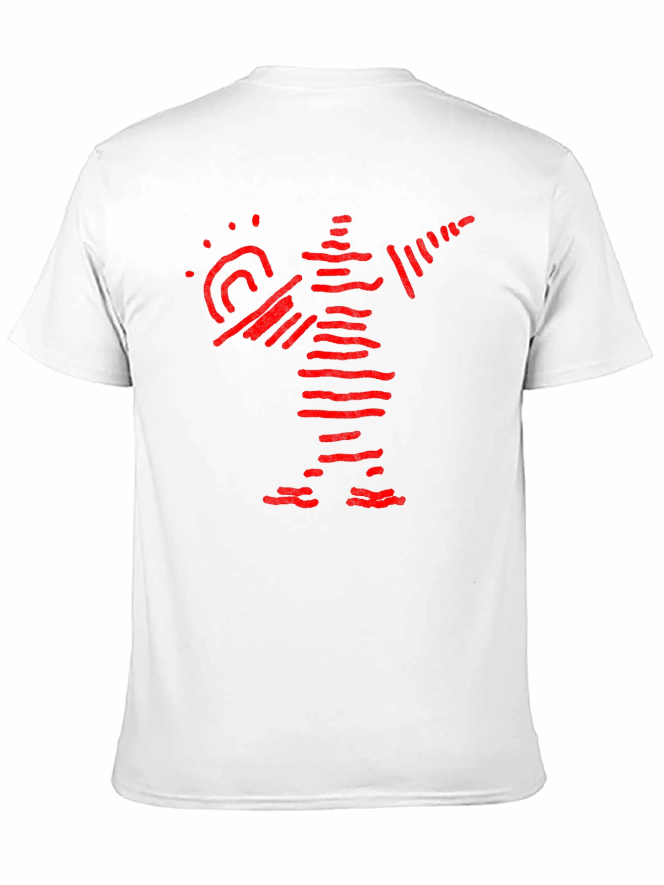 Abstract Red Figure Graphic Black T-Shirt