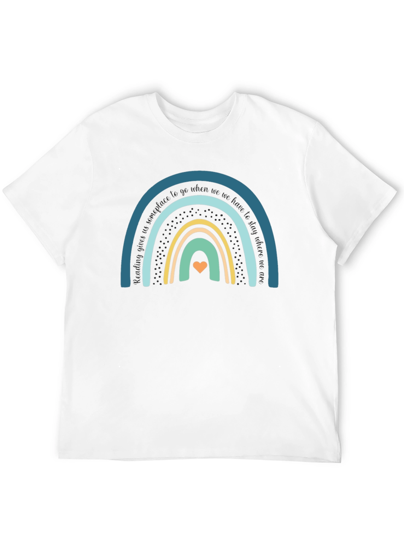 Rainbow Heart Graphic Tee - Unisex Black Cotton T-Shirt